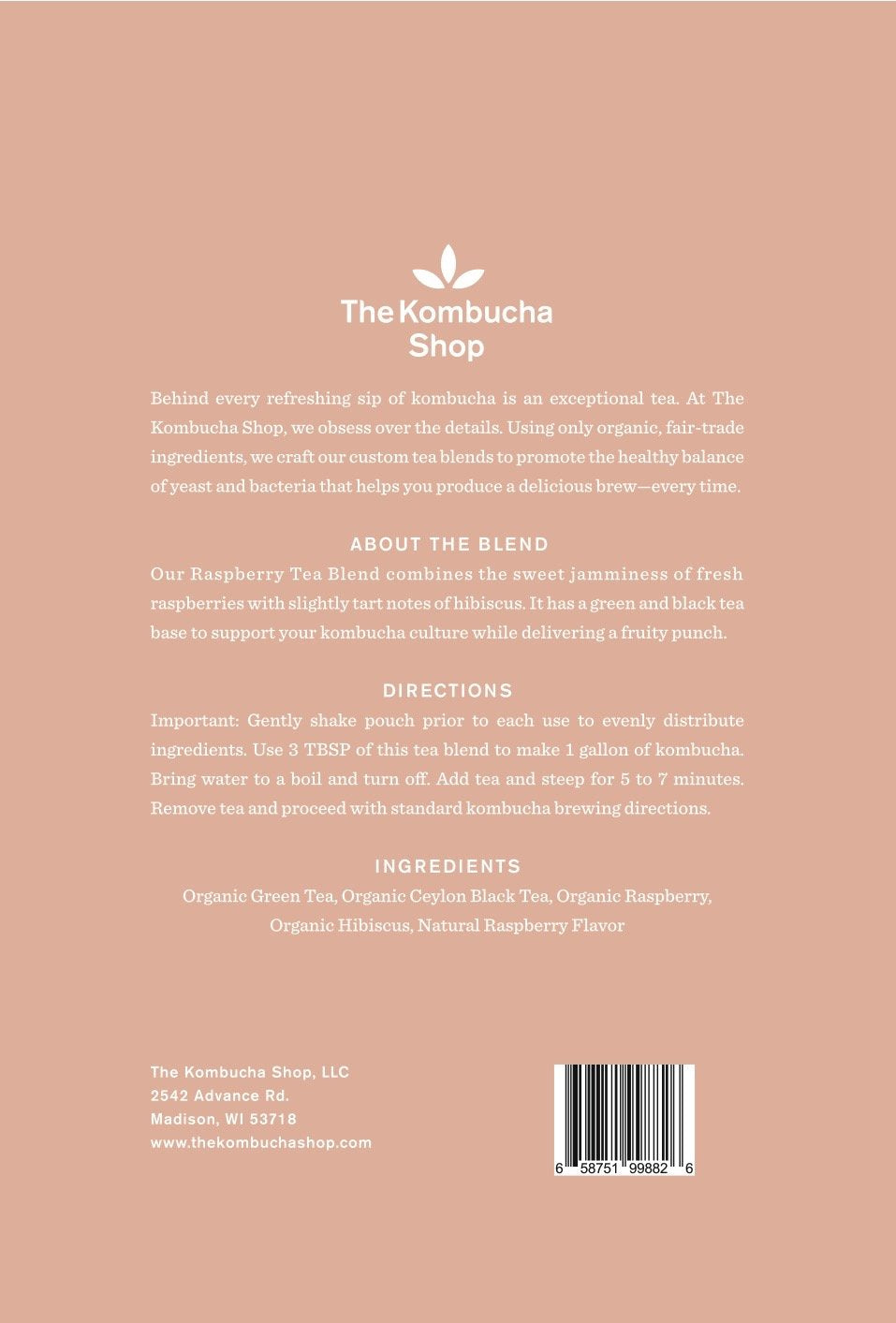 The Kombucha Shop - Raspberry - Organic Loose Leaf Tea Blend - Makes 10 Gallons of Kombucha Tea