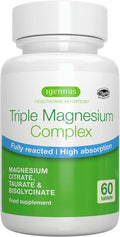 Igennus Superior Triple Magnesium Complex, Fully Reacted & Chelated Glycinate, Taurate & Citrate, Clean Label, High Bioavailability & Absorption, 60 Tablets, Vegan, Non-Buffered