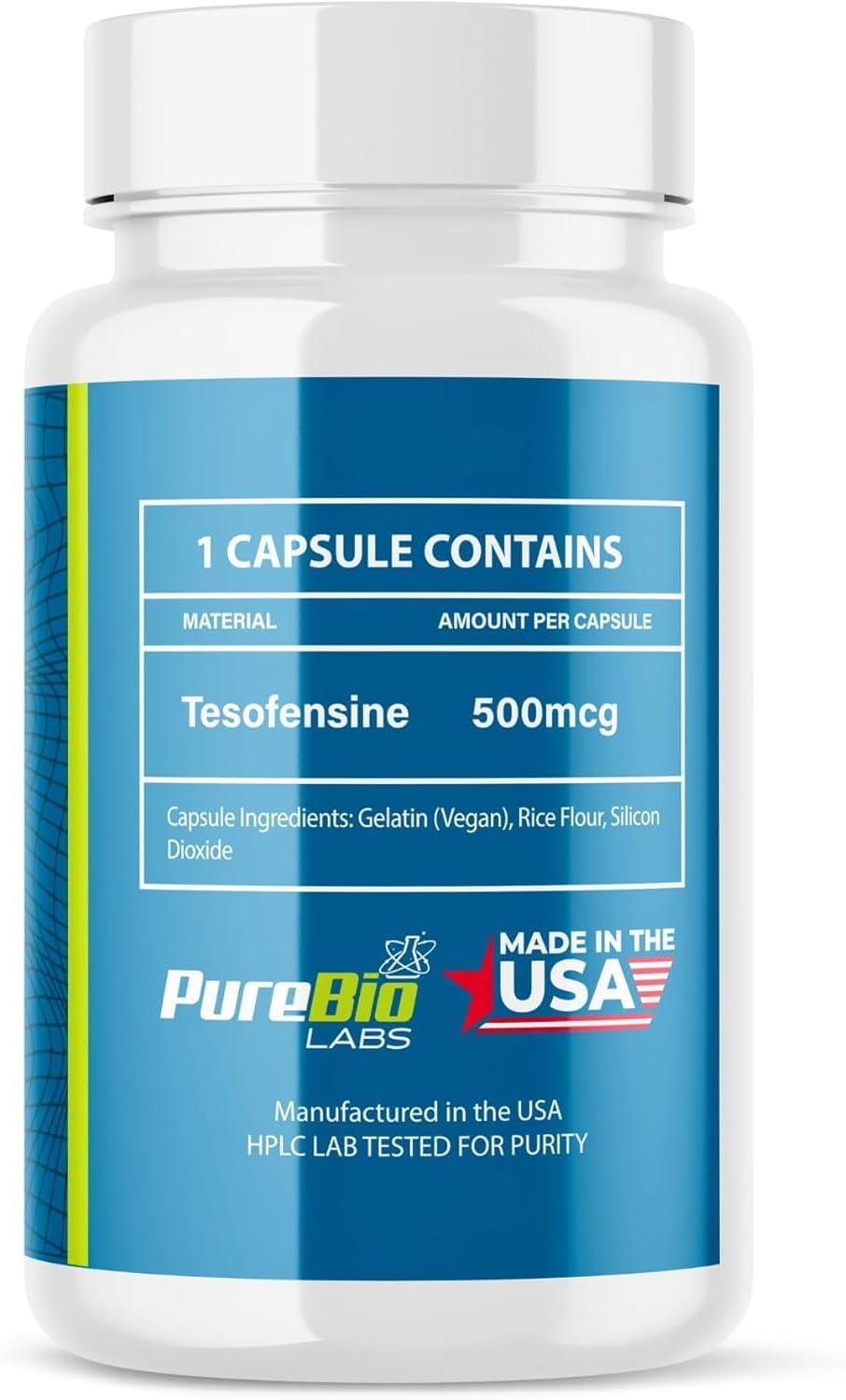 Elite Teso+ 500mcg - Premium Support for Enhanced Cognitive Function & Overall Wellbeing Support, High-Purity, Quality Assured, Made in The USA - 30 Wellness Capsules