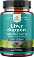 Liver Cleanse Detox & Repair - Milk Thistle Supplement for Digestion & Immune Health - Ginger Root, Choline & Dandelion Root - Herbal Liver Support with Silymarin, Beetroot & Artichoke - 70 Count