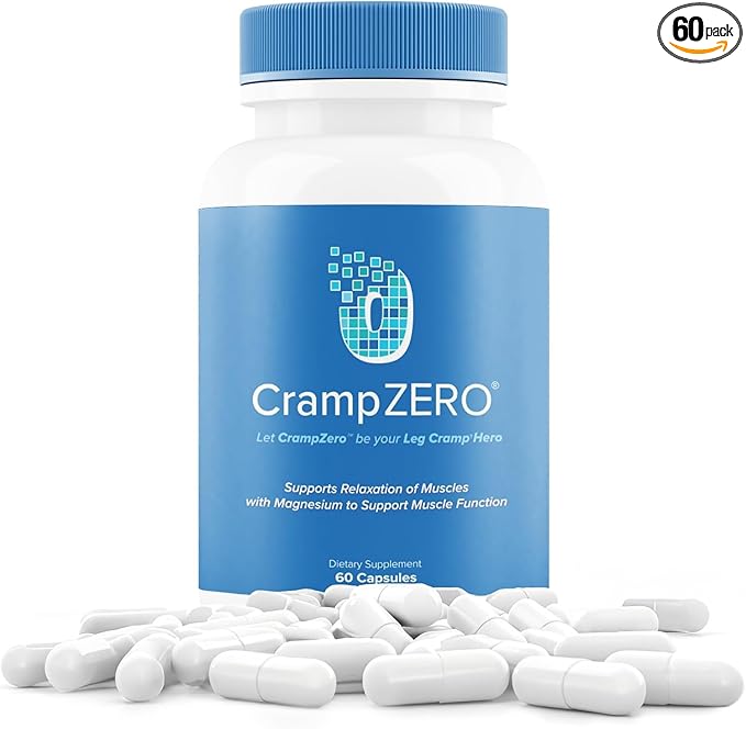 Magnesium for Leg Cramps at Night – Potassium Magnesium Supplement with Calcium and Vitamin D3, Supports Muscle Relaxation and Function, Night Leg Cramps Relief, 60 Capsules