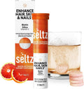 Seltz® Water-Activated Vitamins - Enhance Hair, Skin & Nails with Vitamin C, Silica, and Biotin – Natural Blood Orange Flavor Dietary Supplement - 1 Pack x 20 Effervescent Tablets