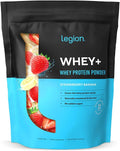LEGION Whey+ Strawberry Banana Whey Isolate Protein Powder from Grass Fed Cows, Low Carb, Low Calorie, Non-GMO, Lactose Free, Gluten Free, Sugar Free, All Natural Whey (30 Serving Strawberry Banana)