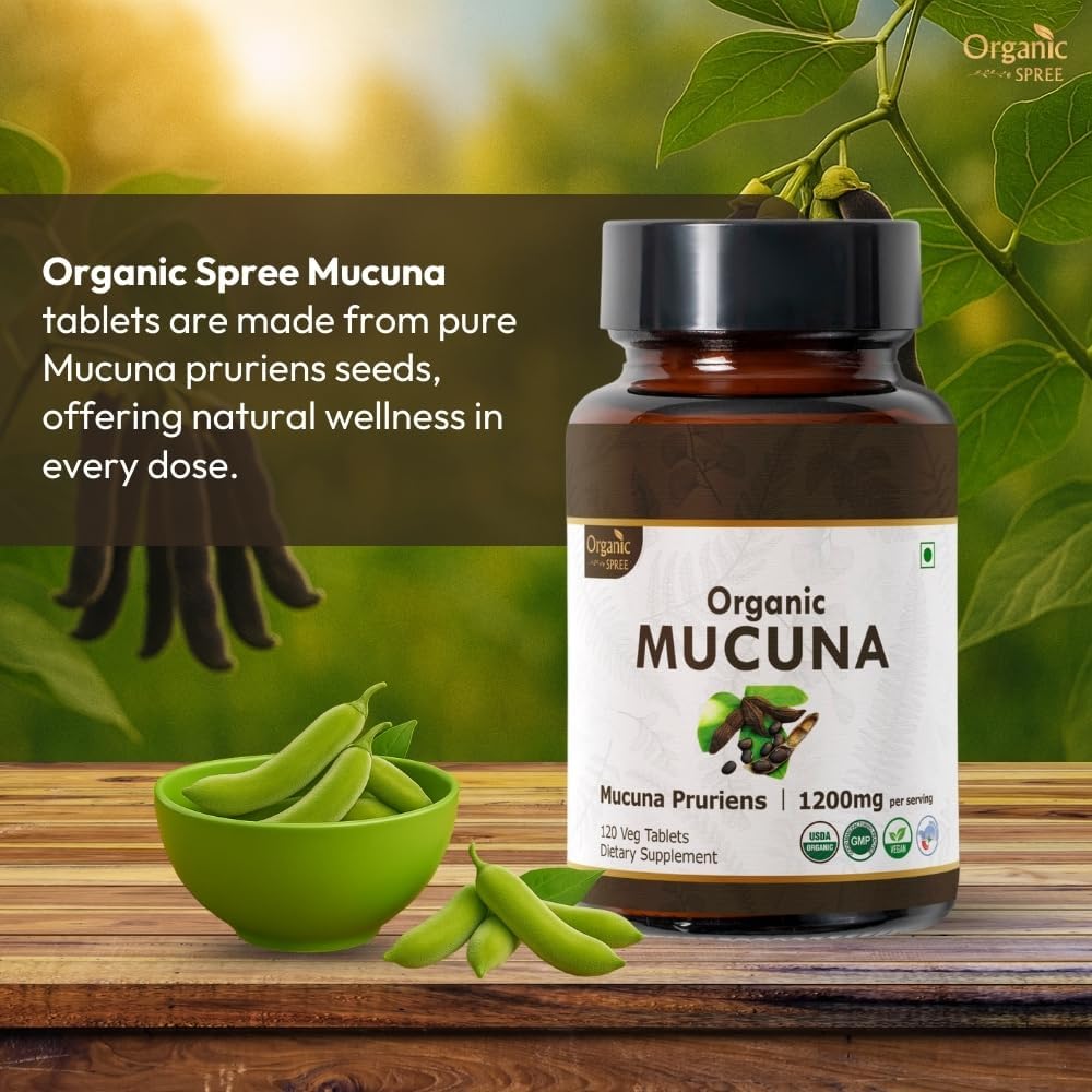 Mucuna 120 Tablets – USDA Organic Mucuna Pruriens – Supports Relaxation & Cognitive Function* - Pack of 2