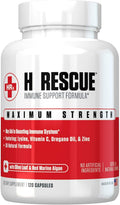 Re+Gen Nutrition H Rescue Immune Support Supplement for Adults, Capsules with Zinc, Vitamin C, L lysine Amino Acid & Oregano Oil for Immunity Health in Men & Women, 120 Capsules