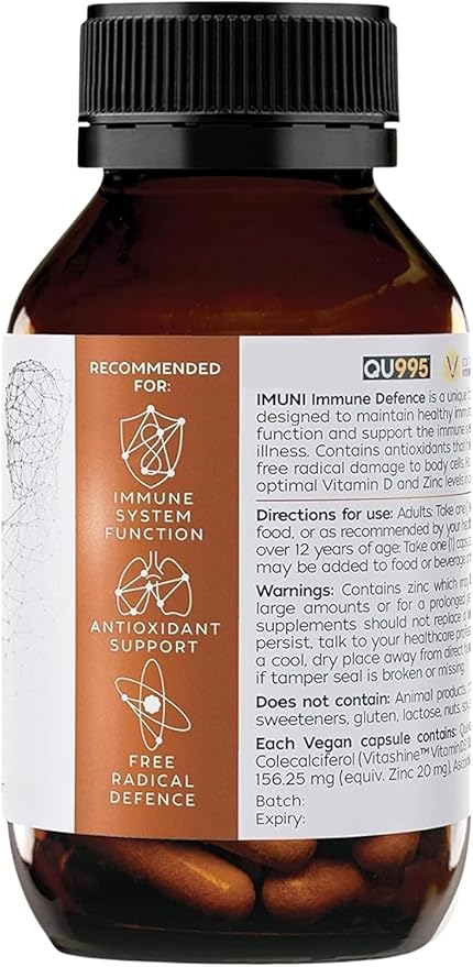 IMUNI Defense Support for Construction & Physical Labor – Daily Upper Respiratory & Wellness Formula with Quercetin, Vitamin C D and Zinc – 60 Capsules