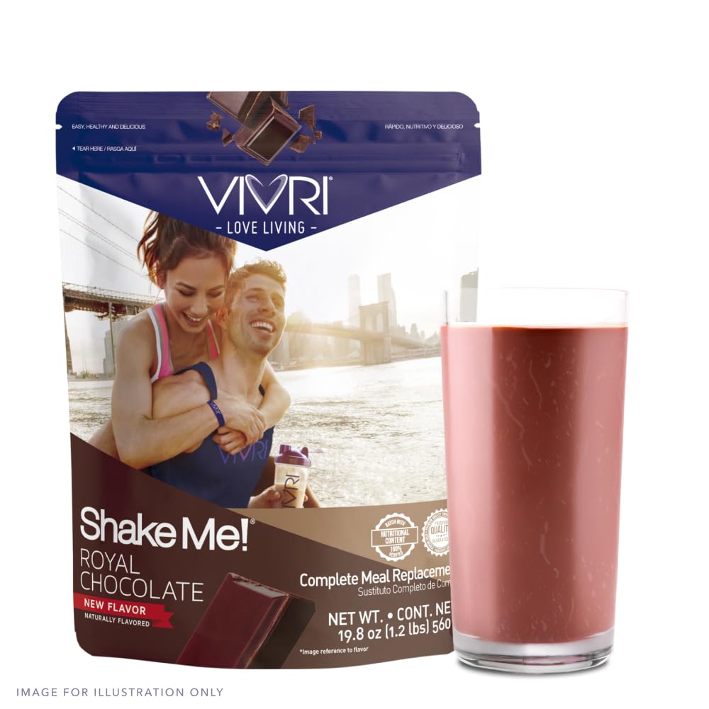 VIVRI ShakeMe! Royal Chocolate Meal Replacement | 10 Servings | 22g Triple Premium Protein, 45 Nutrients & 8 Superfoods | Supports Weight Loss, Full-Body Health, Energy & GLP-1 Treatments.