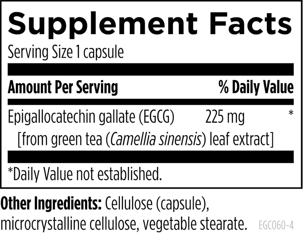 Designs for Health EGCg - Decaffeinated Green Tea Extract (225mg) + Polyphenols Antioxidant Supplement - Non-GMO Vegan Green Tea Pills (60 Capsules)