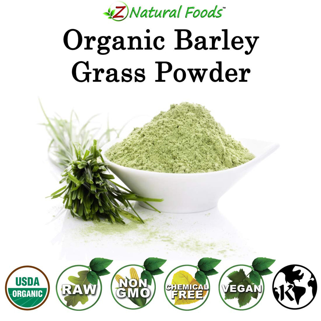 Z Natural Foods Organic Barley Grass Powder - USDA Organic Whole Food Green Blend for Energy Boost, Detox & pH Balance with Amino Acids, Minerals - Antioxidant Mix for Juice, Water, Smoothies, 5 lbs