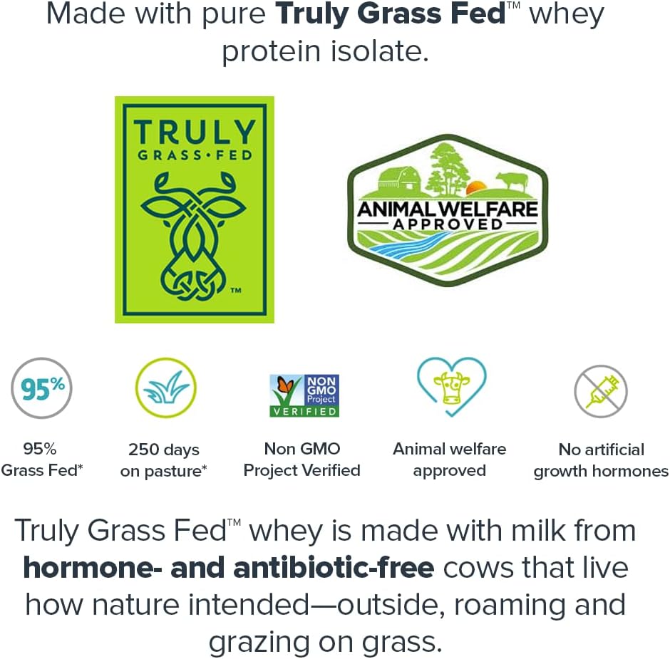 LEGION Whey+ Protein whey Isolate from Grass Fed Cows - Whey Protein Isolate Powder Low Calorie, Non-GMO, Sugar Free, Lactose and Gluten Free, All Natural Protein Powder for Men & Women (30 Servings)