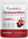 Astaxanthin Supplements 12mg - 120 Softgels | Premium Natural Antioxidant from Microalgae | Eye, Skin, Brain, Joint, Heart & Immune Health Support | Non-GMO, Gluten-Free