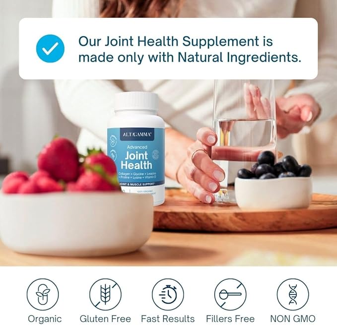 Joint Support Supplement - Joint Supplement, Knee, Tendon and Ligament Supplements - Joint Supplements for Men & Women with Marine Collagen, Omega 3, Glutamine & Vitamin D3-60 Capsules