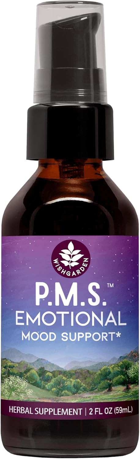 WishGarden Herbs PMS Emotional for Women - Herbal PMS Support Supplement for Women with Vitex Berry & Blue Vervain, PMS Mood Swing Relief & PMDD Relief Supplement, Emotional Support During PMS, 2oz
