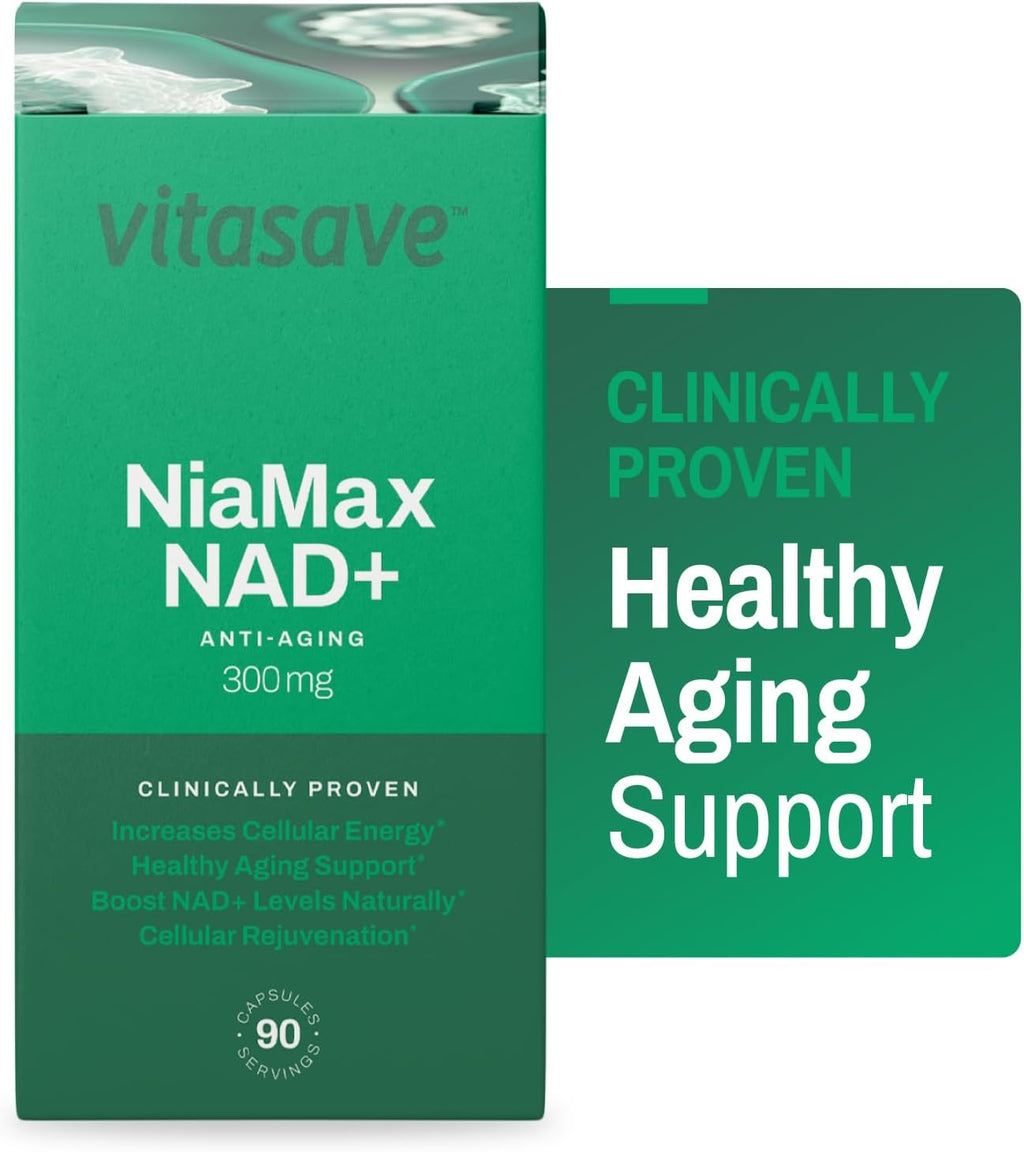 NiaMax NAD+ Supplement – 300mg Niacinamide Riboside per Capsule – High-Potency NAD+ Precursor for Energy, Healthy Aging & Metabolic Function – Vegan, Non-GMO, Gluten-Free (90 Capsules)