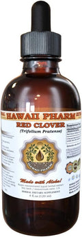 Red Clover Liquid Extract, Organic Red Clover (Trifolium Pratense) Tincture, Herbal Supplement, Hawaii Pharm, Made in USA, 2oz