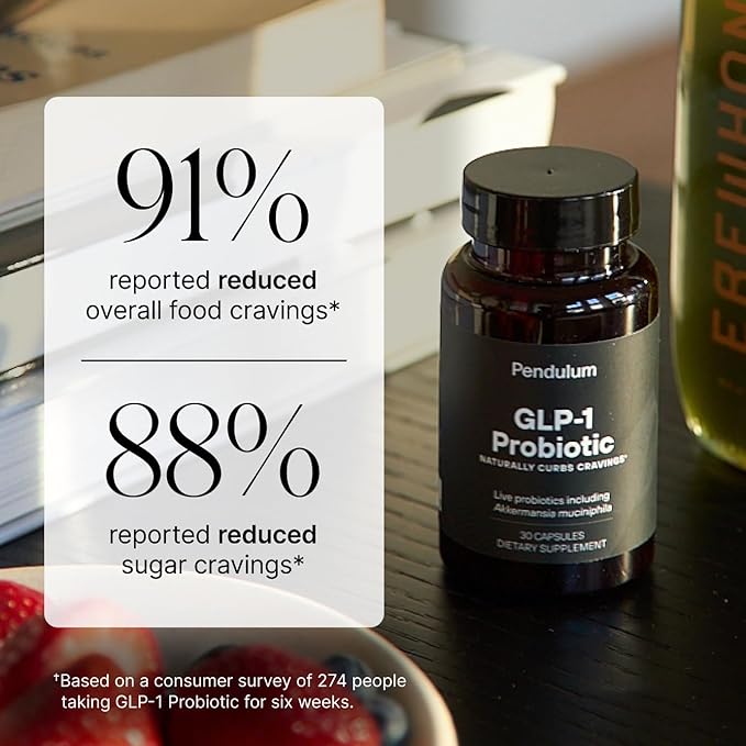 Pendulum GLP-1 Probiotic – Supports Appetite Control and Reduced Cravings, Naturally | Improves Regularity & Gut Health with Akkermansia & Other Strains (30 Capsules)