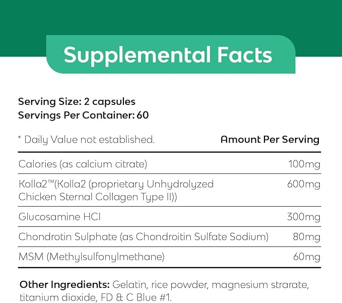 Bone and Joint Supplement with Kolla2 and More - Unique Formula for Bone and Joint Health. (120 Count). Best in Nature Bone Essence