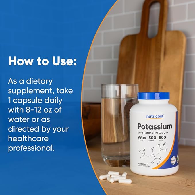 Nutricost Potassium Citrate 99mg, 500 Capsules
