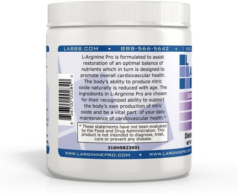 L-ARGININE PRO | 5,500mg L-Arginine Plus L-Citrulline 1,100mg Raspberry, Orange & Grape Powder Drink Mix Supplement for Increased Nitric Oxide Production