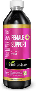 Herbal Goodness Female Support 12 fl. oz – Organic Herbal Supplement for Hormonal Balance, PMS, Menopause Relief, Gut & Reproductive Health – Maca, Vitex, Ashwagandha, Raspberry Leaf