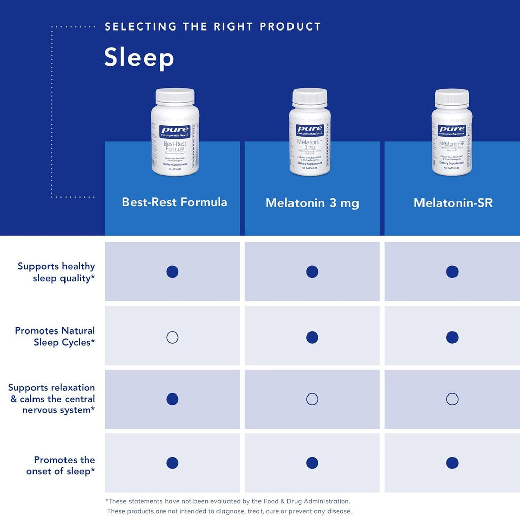 Pure Encapsulations Melatonin 3 mg - Antioxidant Supplement to Support Natural Sleeping & Relief of Occasional Sleeplessness - for Natural Sleep Support* - 180 Capsules