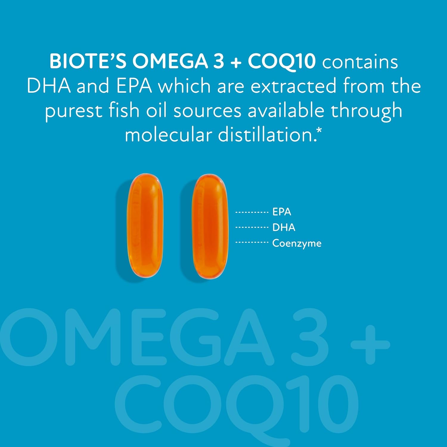Biote Nutraceuticals - Omega 3 + CoQ10 - Heart + Brain (90 Gel caps)
