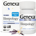 Genexa Sleepology for Adults | Melatonin Free Sleep Aid | Promotes Rest | Natural Vanilla & Lavender Flavor | Certified Organic & Non-GMO | Homeopathic Remedy Made Clean | 60 Chewable Tablets