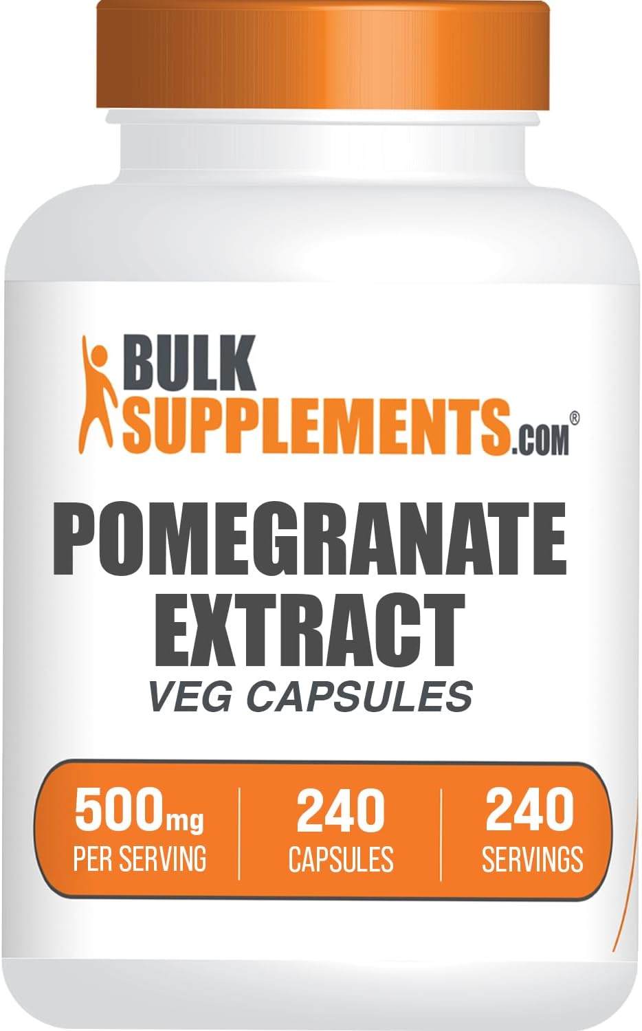 BulkSupplements.com Pomegranate Extract Capsules - Pomegranate Supplement, Antioxidant Supplement - Vegan & Gluten Free, 1 Capsule per Serving, 240 Veg Capsules (Pack of 1)
