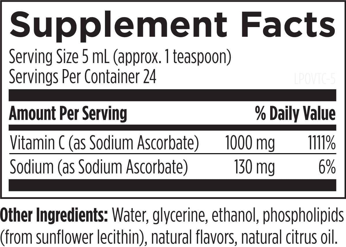 Designs for Health Liposomal Vitamin C Liquid - 1000mg Vitamin C Supplement - Liposomes (from Sunflower Lecithin) for Superior Absorption - Non-GMO, Pleasant Lemon Flavor (24 Servings / 4oz)