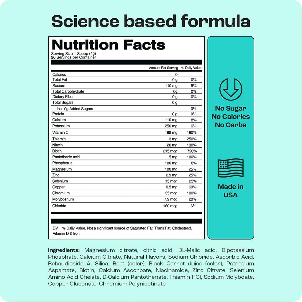 KEY NUTRIENTS Multivitamin Electrolytes Powder No Sugar for Recovery - Refreshing Watermelon Electrolyte Powder - Hydration Powder - No Calories, Gluten Free Electrolytes Powder - 90 Servings