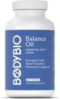 BodyBio Balance Oil - Vegan Omega 3 6 Supplement – Cold-Pressed Safflower & Flaxseed Oil – Supports Brain Function, Healthy Skin, and Mood