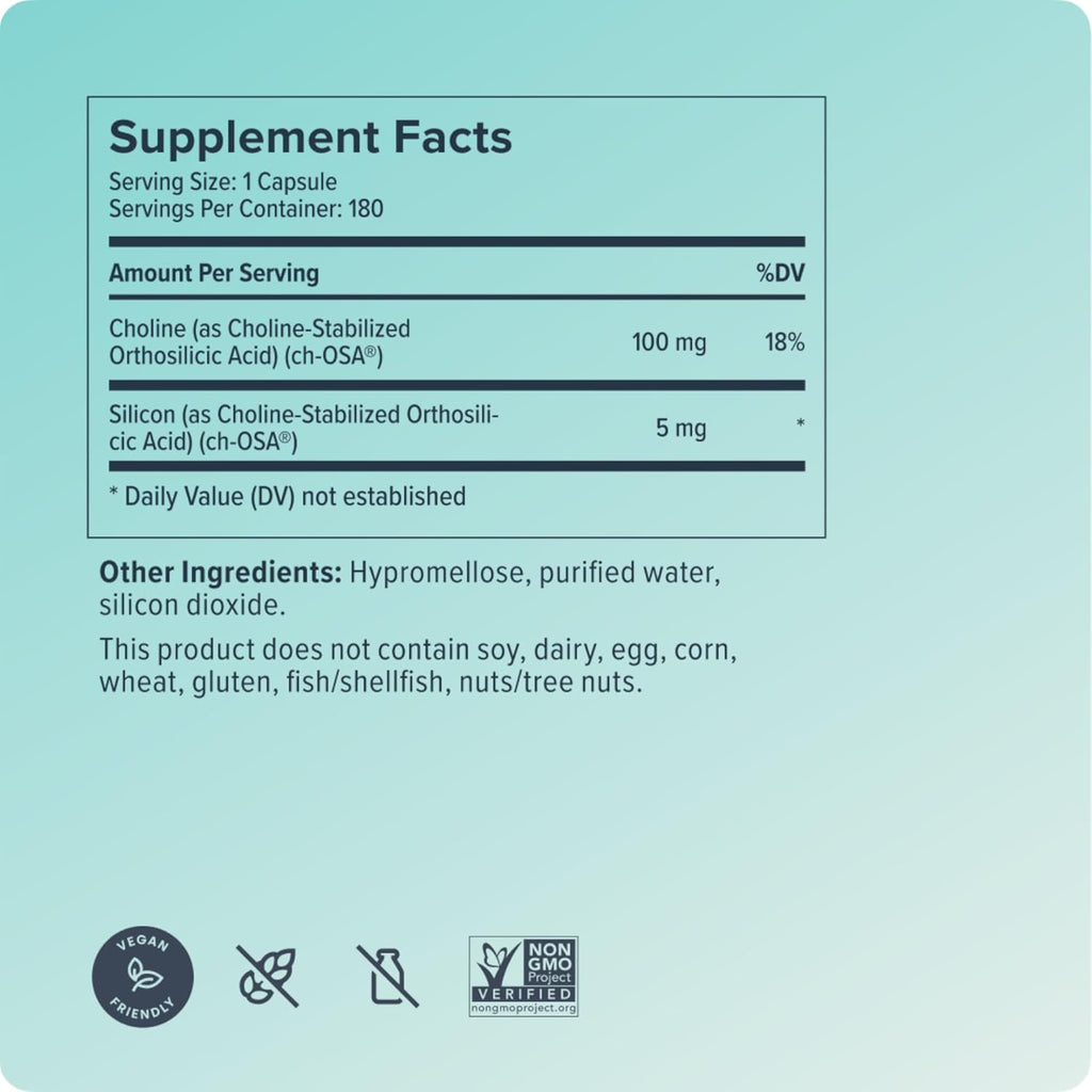 Biosil Collagen Booster Supplement - 180 Liquid Capsules - Patented ch-OSA Activator for Skin, Hair, Nails & Joints - Supports Natural Production - 90-Day Supply