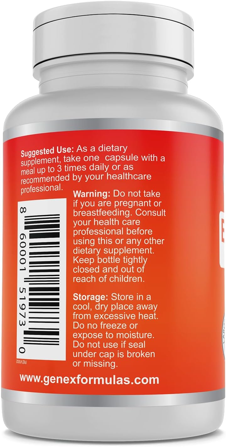 Genex Formulas Berberine HCl 500mg (3 Pack) - NSF Certified for Safety, Quality & Label Accuracy - Supports Immune Health - Non-GMO, Gluten Free, Vegetarian