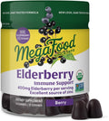 MegaFood Elderberry Immune Support Supplement - Vegan Elderberry Gummies for Adults - Made with Zinc and Real Food - Pectin-Based, Gluten-Free, USDA Organic - 54 Gummies, 27 Servings