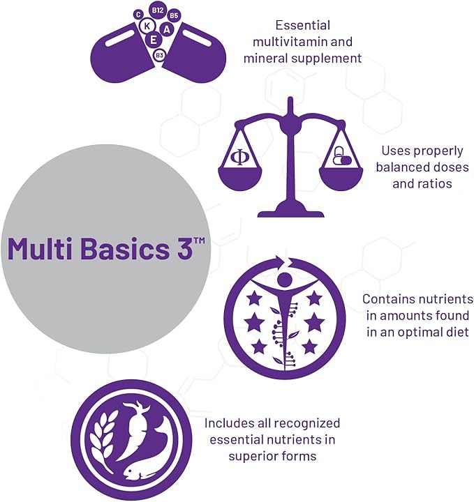 AOR, Multi Basics 3, Essential Multivitamin, Fully Balanced, Multi-Mineral Dietary Supplement (USA Label)