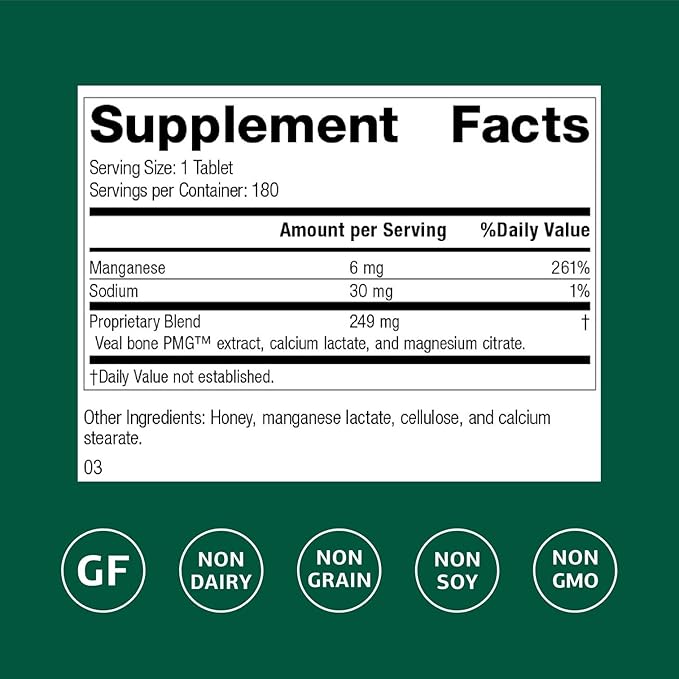 Standard Process Inc. Biost - Teeth and Bone Health Supplement with Whole Food Magnesium Citrate, Calcium Lactate, Manganese - 180 Tablets