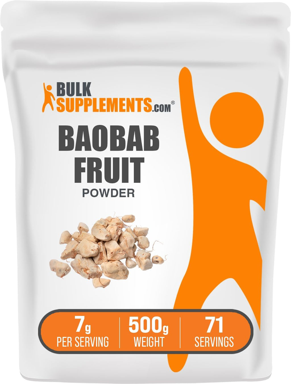 BulkSupplements.com Baobab Fruit Powder - Baobab Supplement, Antioxidant Supplement - Gluten Free, 7g per Serving, 500g (1.1 lbs) (Pack of 1)