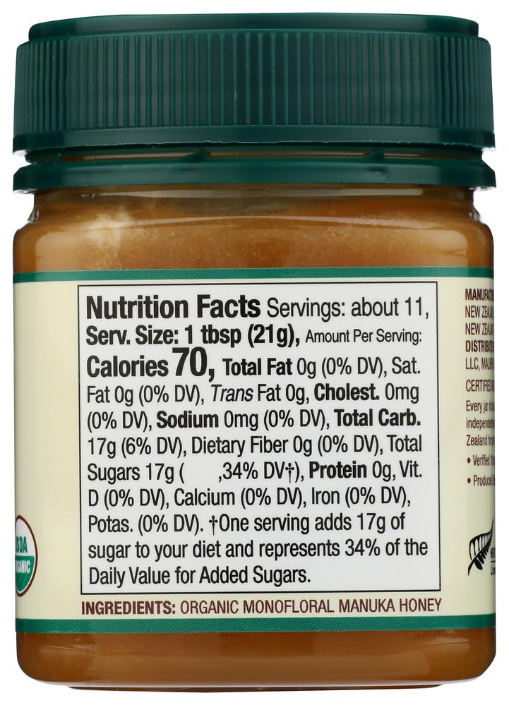 Wedderspoon Raw Premium USDA Certified Organic Manuka Honey, 100+ MGO, 8.8 Oz, Unpasteurized New Zealand Honey, From Our Hives to Your Home