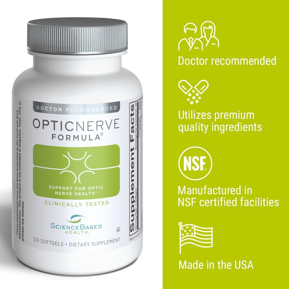 Optic Nerve Formula – Eye Supplement Supporting Nerve Function & Ocular Circulation – Clinically Tested with Omega-3s, B Vitamins, CoQ10, Alpha Lipoic Acid, Ginkgo & Antioxidants – 30-Day Supply