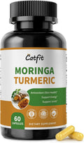 Moringa Capsules with Turmeric Curcumin for Joint, Energy & Gut Support – Moringa Powder with Bromelain & Black Pepper, Superfood Supplement for Men & Women – Vegan, Non-GMO & Gluten-Free, 60 Ct