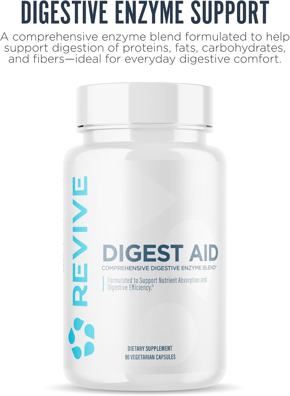 Revive MD Digest Aid, Digestive Support Supplement for Men & Women - Comprehensive Digestive Enzyme Blend with Probiotics & Prebiotics for Gut Health & Healthy Digestion - 90 Capsules