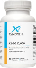 XYMOGEN K2-D3 10000 - Vitamin D3 K2 - Bioavailable Vitamin D 10,000 IU (Cholecalciferol) with MK-7 - Heart, Arterial, Bone Health + Immune Support Supplement (60 Capsules)