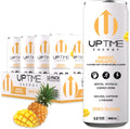 UPTIME Energy Drink, Mango Pineapple, 12 Pack, Vitamin C, L Theanine, Calcium, Sugar Free Energy Drinks for Focus Support, 142mg of Natural Caffeine, 5 Calories, Clean, Natural, Non GMO, 12 fl oz Cans