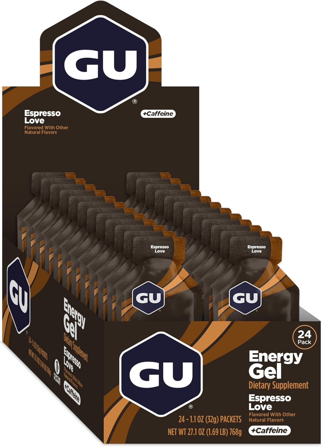 GU Energy Original Sports Nutrition Energy Gel, Espresso Love Espresso Love 24 Count 26.4 Ounce