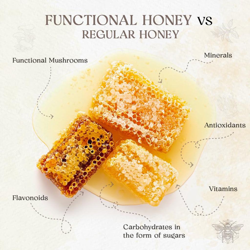 HYVE Functional Pre-workout Honey – Caffeine Free Raw Energy Packets with Organic Cordyceps Mushrooms, Volcanic Sea Salt & Organic Honey – Energy Boost with Natural Adaptogens, Pack of 15 Sachets, Sweet & Salty