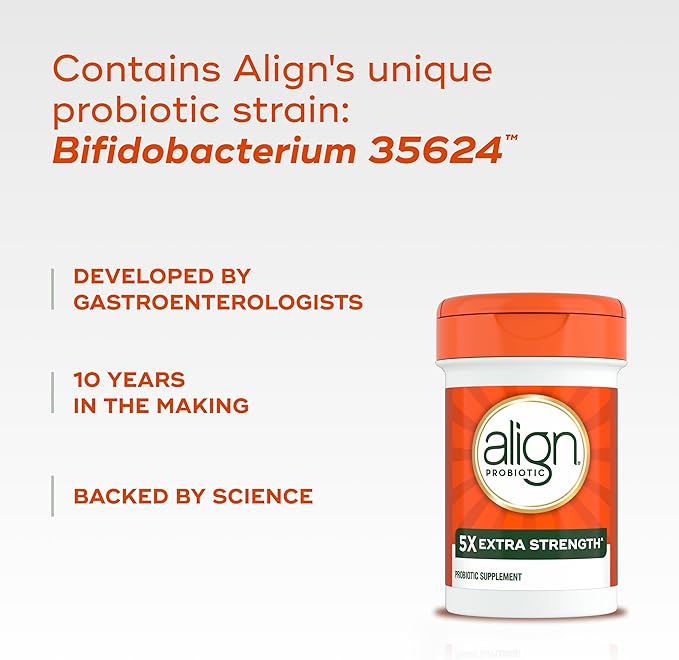 Align Probiotic Extra Strength, Probiotics for Women and Men, Probiotic Capsules with 5X CFUs, 42 Capsules