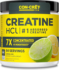 CON-CRET Creatine HCl Powder | Muscle, Cognitive, Cellular Energy Support | No Bloating or Cramps | USA Made & NSF Certified | Lemon Lime (64 Serving)