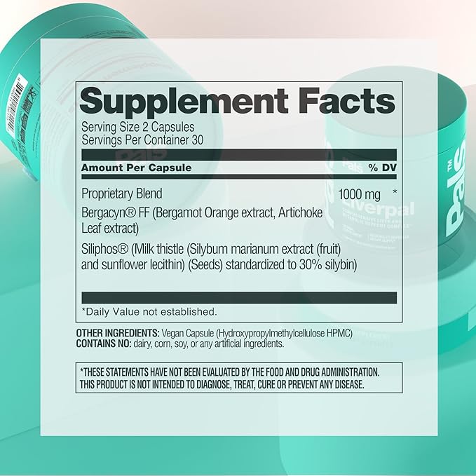 Liver Cleanse Detox & Repair Vitamins with Artichoke & Silymarin 1000mg, Liverpal Comprehensive Milk Thistle Liver Support Supplement for Optimal Health, Digestion & Immunity, Vegan Capsules 30 Days