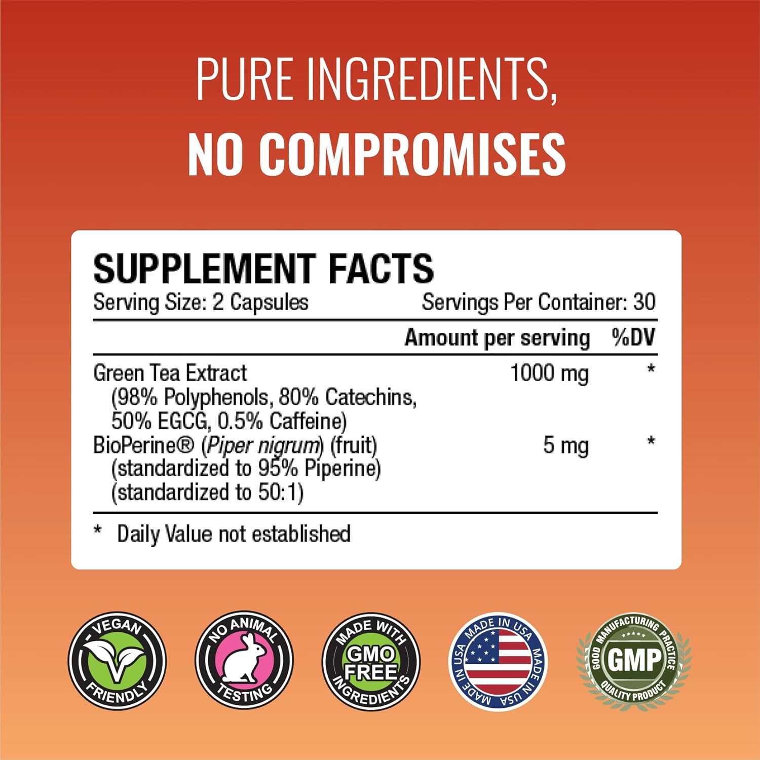 Approved Science MetaboBurn - Metabolic Support - Green Tea and BioPerine - 60 Vegan Capsules - High-Potency Extract - 50% EGCG - Non-GMO, Soy-Free, Allergen-Free - 60 Capsules (Pack of 1)