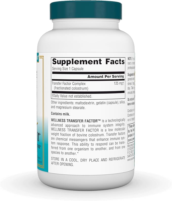 Source Naturals Wellness Transfer Factor, Supports Immune System Response* 125mg - 30 Capsules